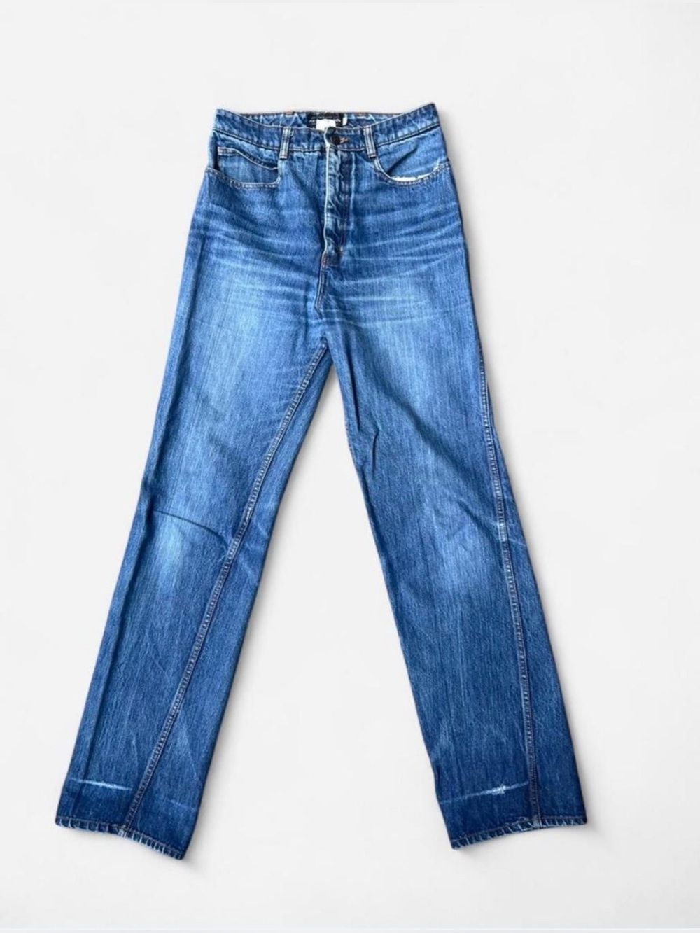 Vintage 1970’s Pierre Cardin high waisted med blue jeans 28x33